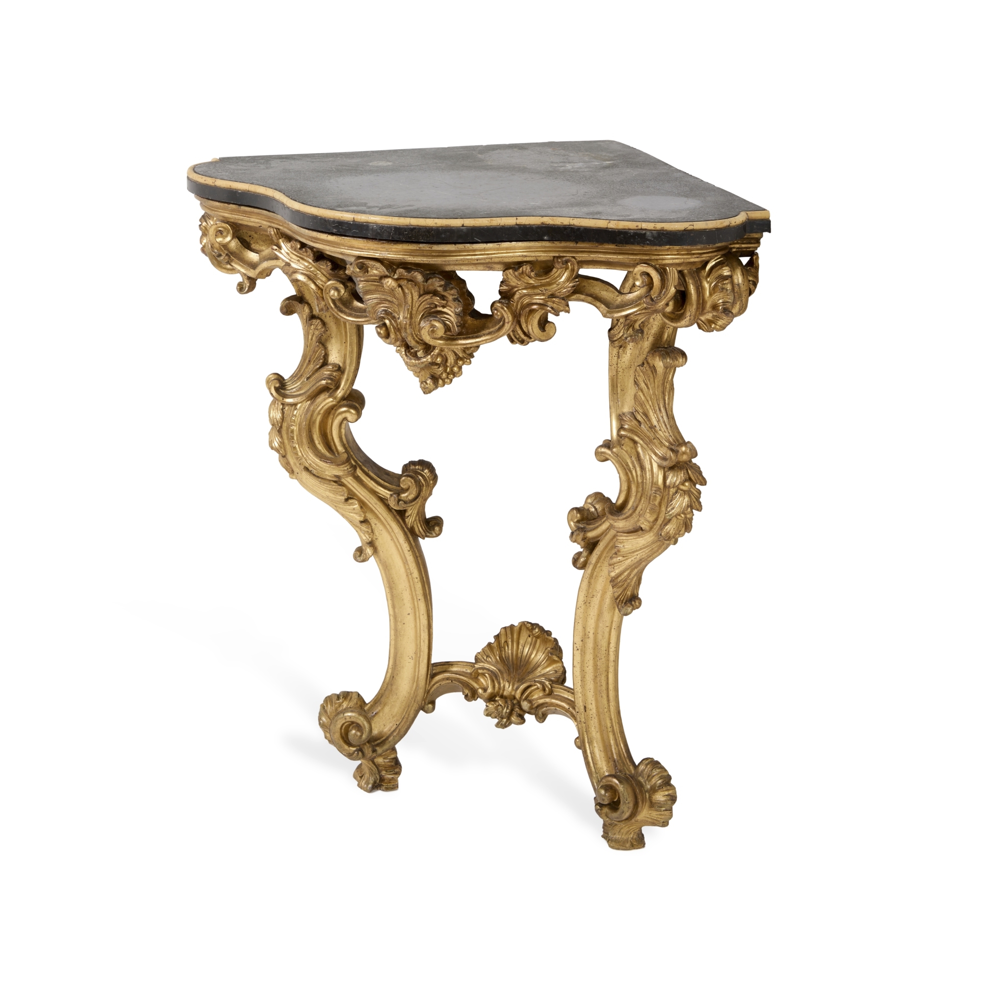 Roman School, 18th Century | A pair of Italian giltwood corner consoles ...