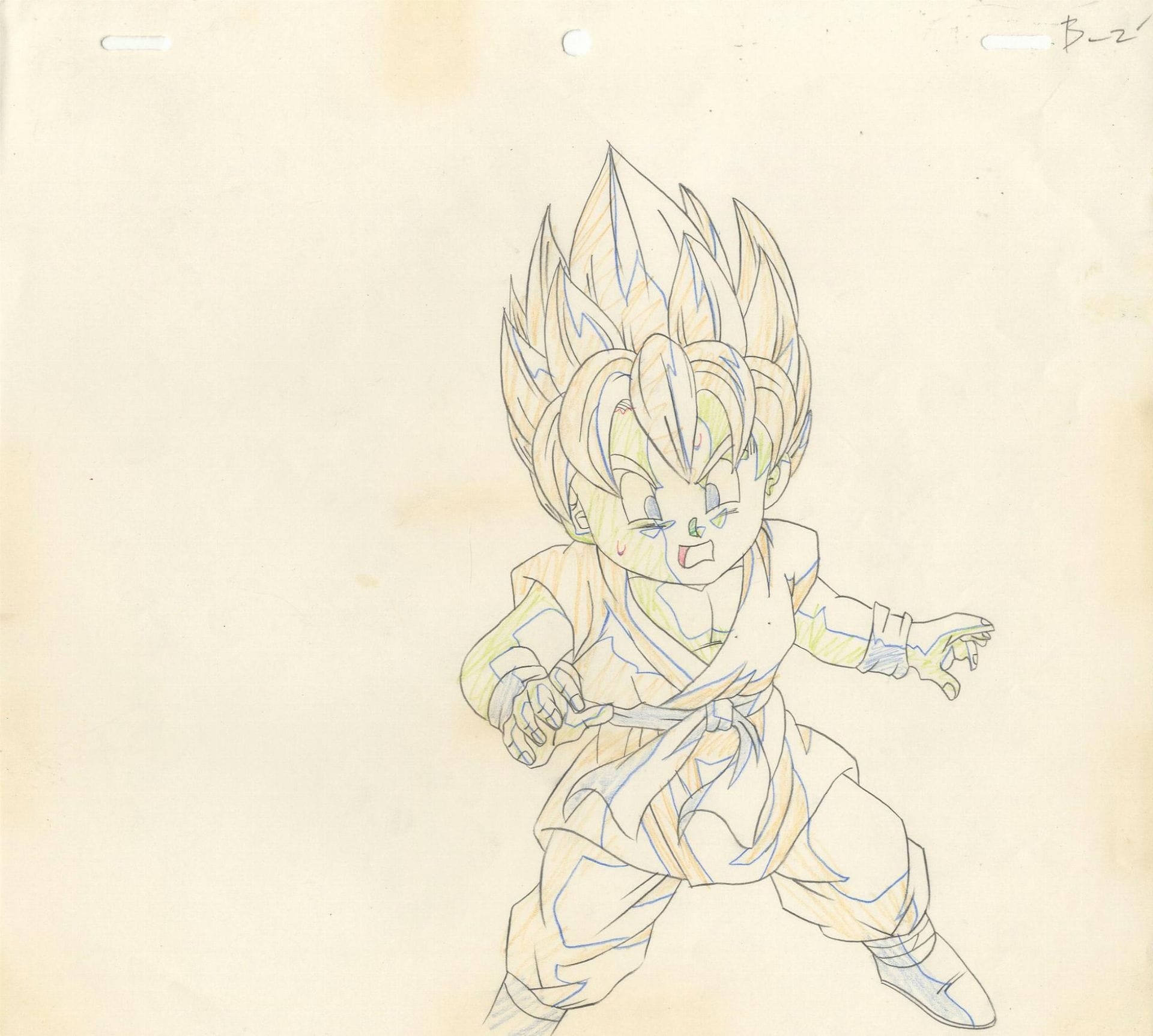 Akira Toriyama | Son Goku Beautiful original genga in graphite and ...