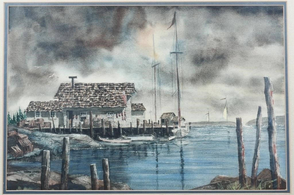 Craig Golden Myers (20th C.) | Two Watercolors: 1) Northern Country ...