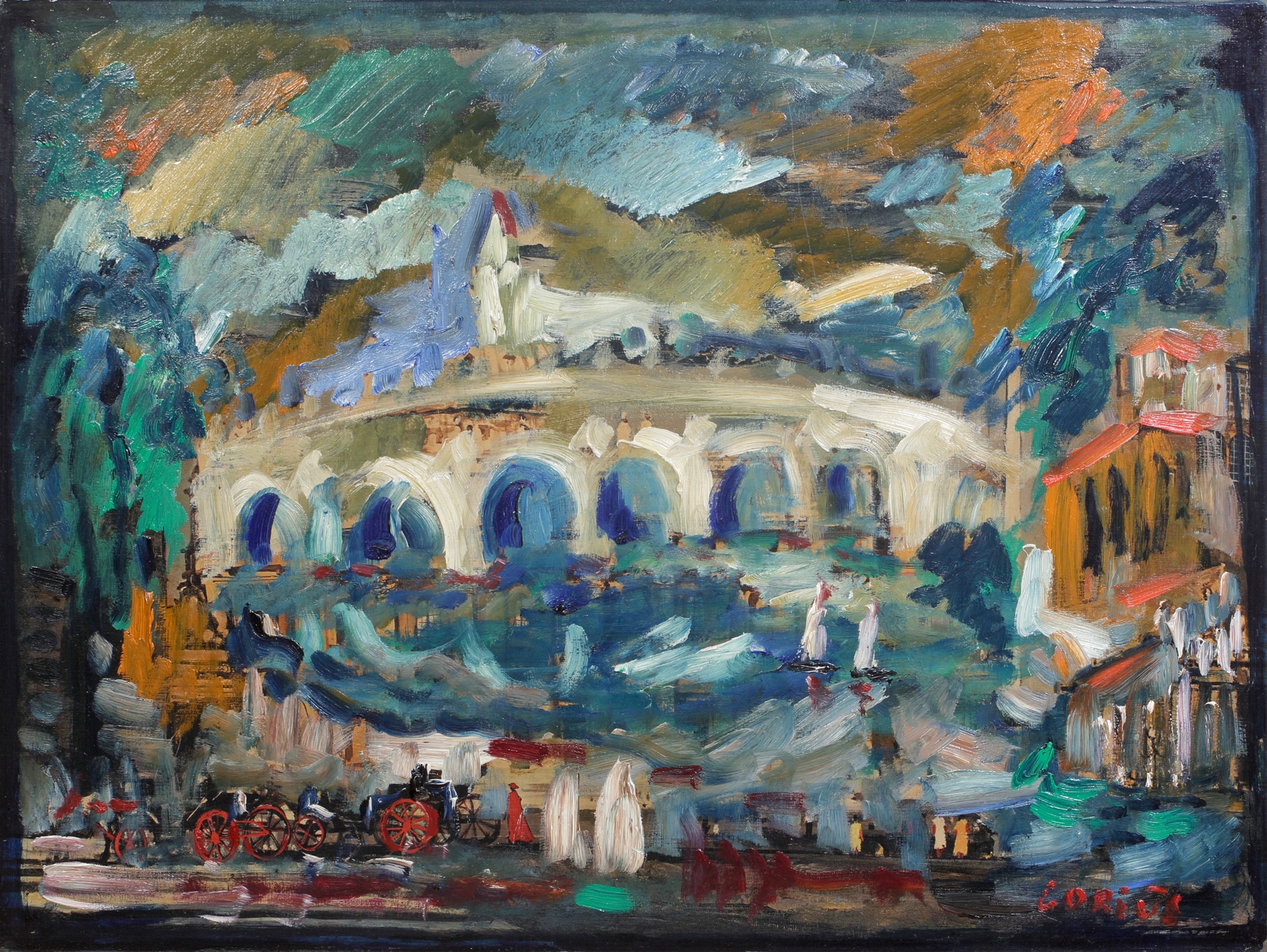 Wolfgang Gorius | Landschaft mit Viadukt (Lourdes (1954 - 1955) | MutualArt