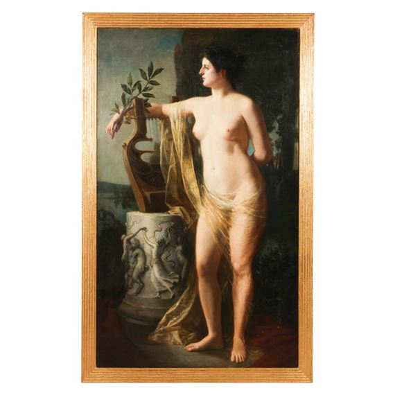 Antique French School Nude Female Model Painting - French School