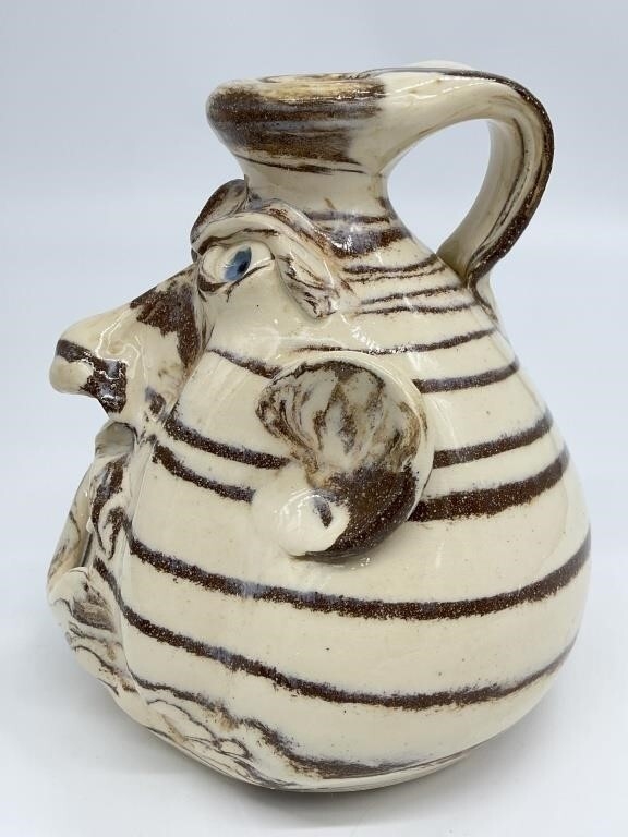 Steve Turpin | Folk Art Pottery Face Jug | MutualArt