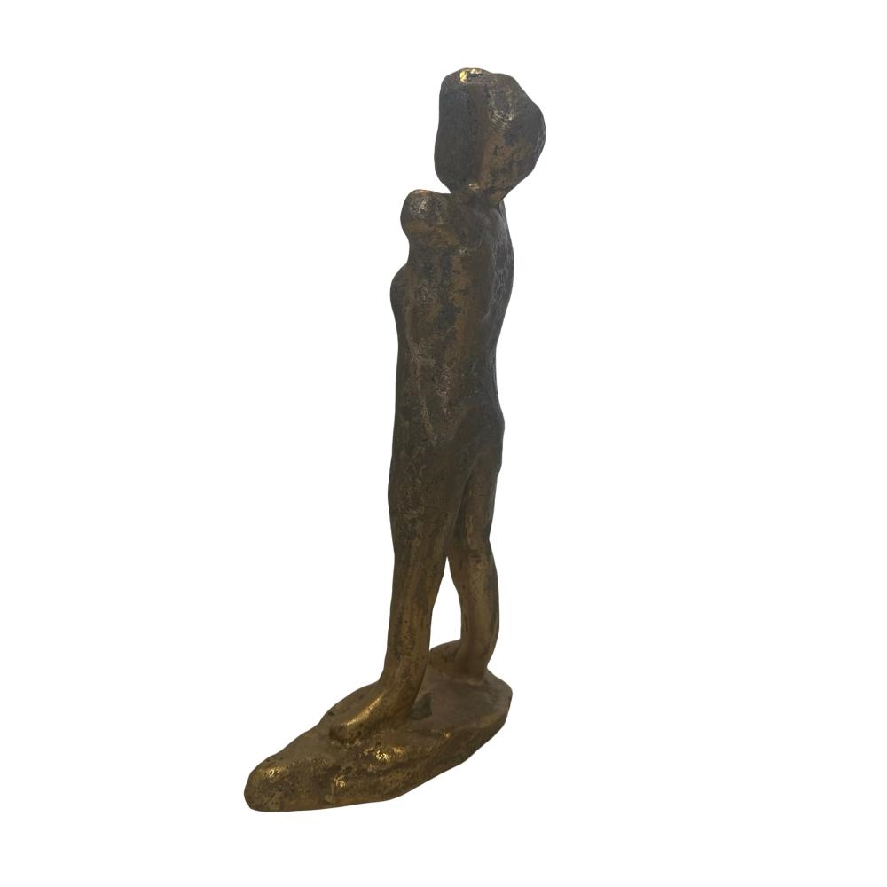 Toussaint Riendeau | Signed Patinated Bronze Standing Figure | MutualArt