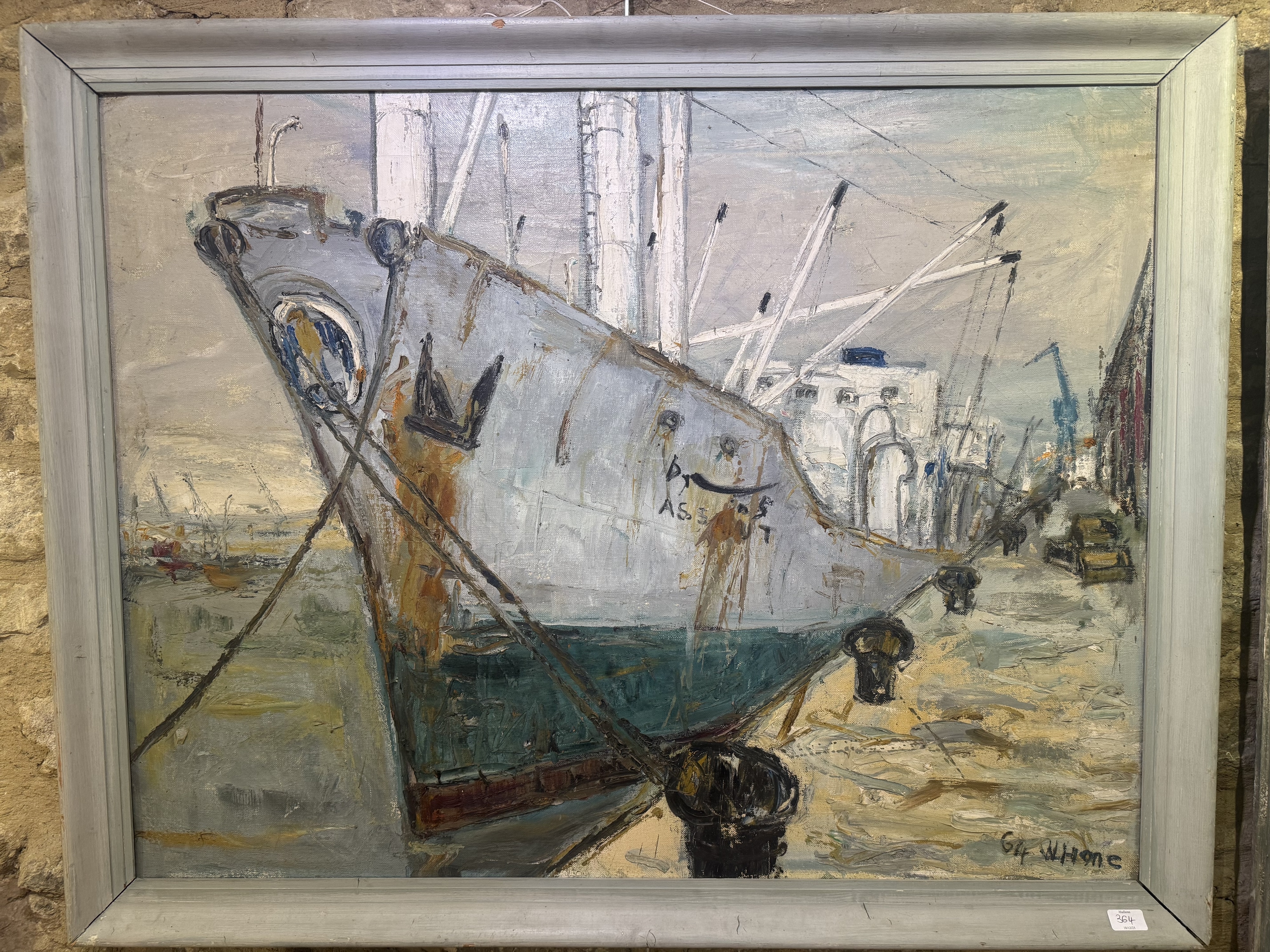 Herbert Bannister Whone | Moored sailing vessel (1964) | MutualArt