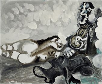 Nu couché et musicien