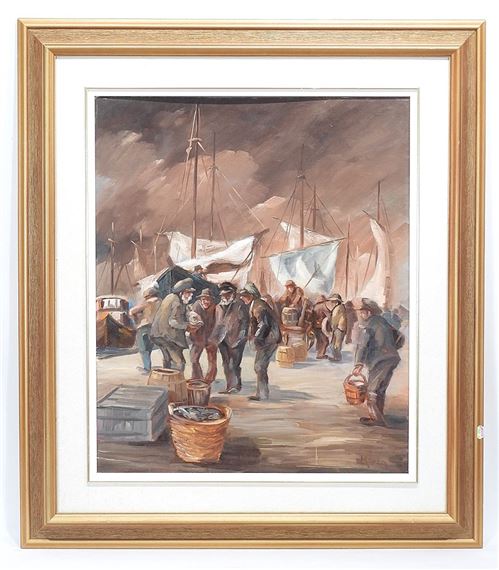 Harbour Scene - Ernest Marza