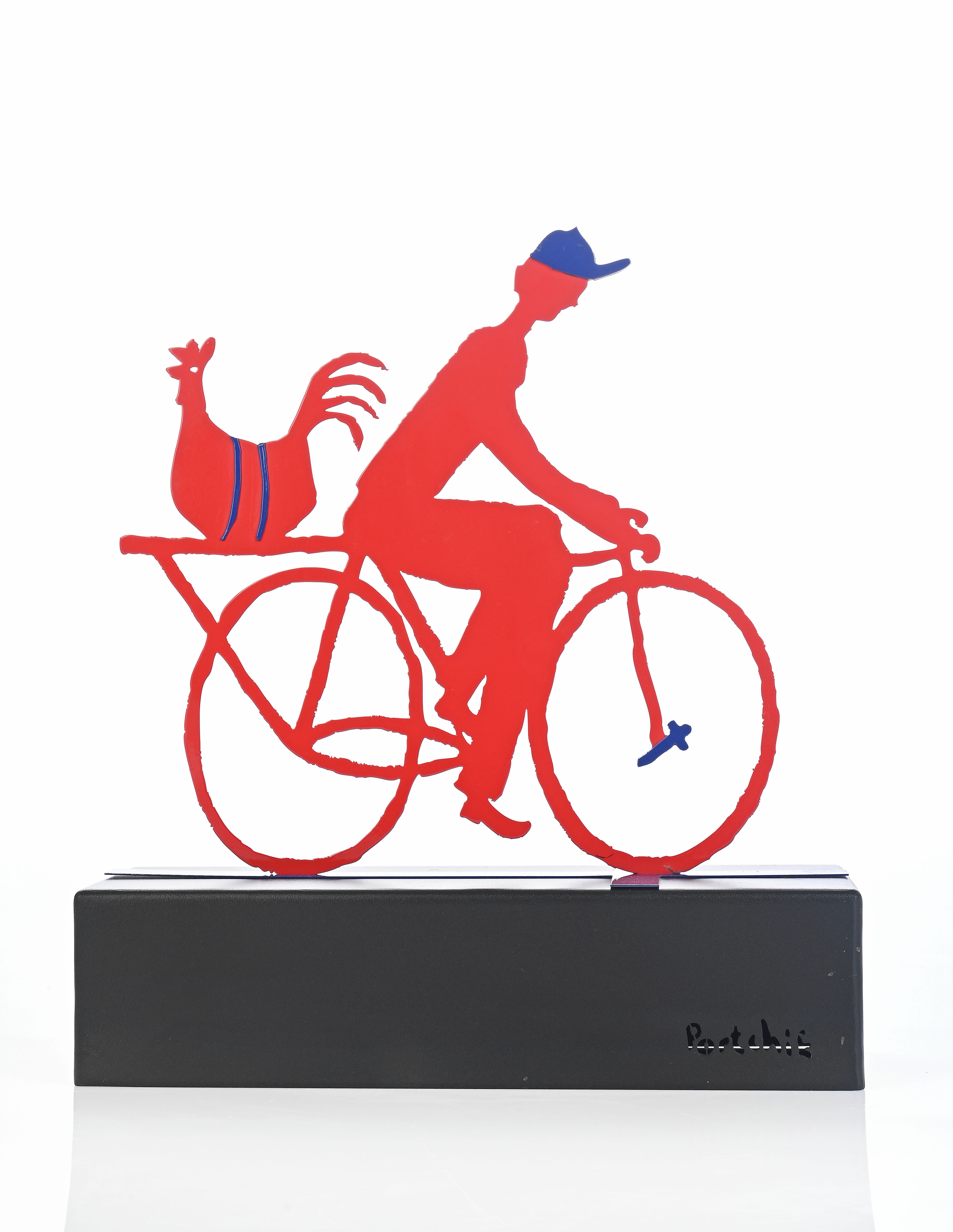 Portchie | Bicycle Rider with Rooster | MutualArt