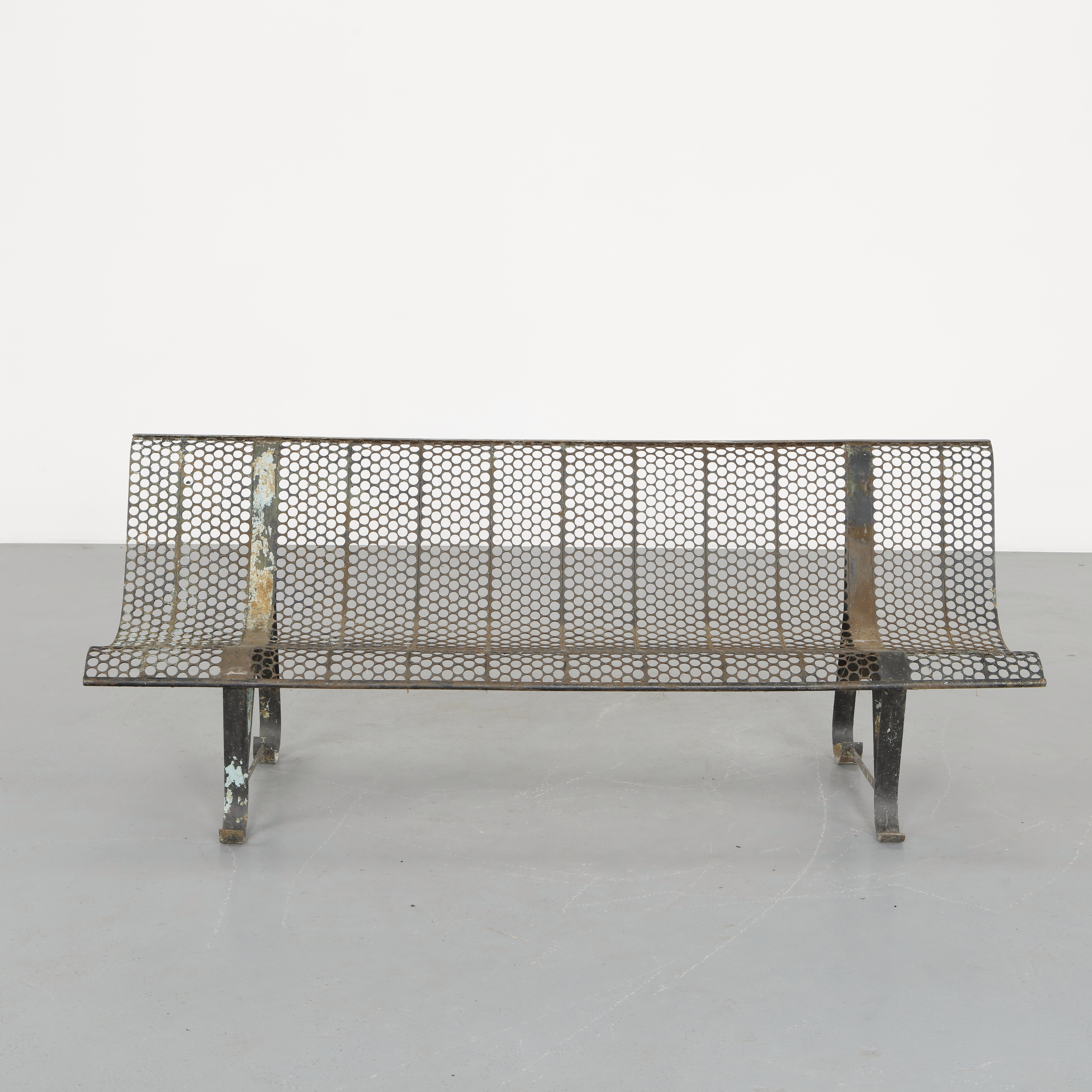 René Malaval | Perforated Metal Bench (1950s) | MutualArt