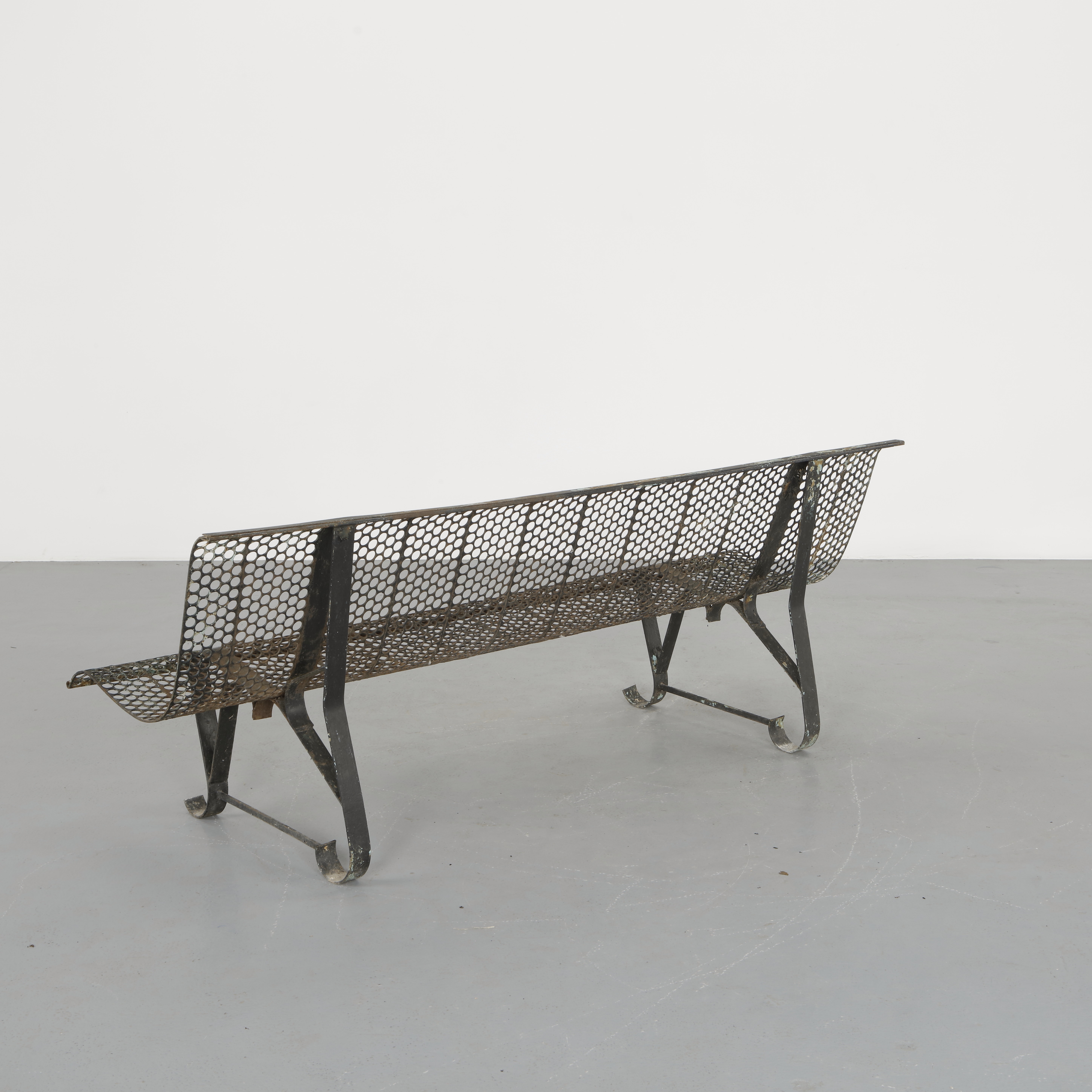 René Malaval | Perforated Metal Bench (1950s) | MutualArt
