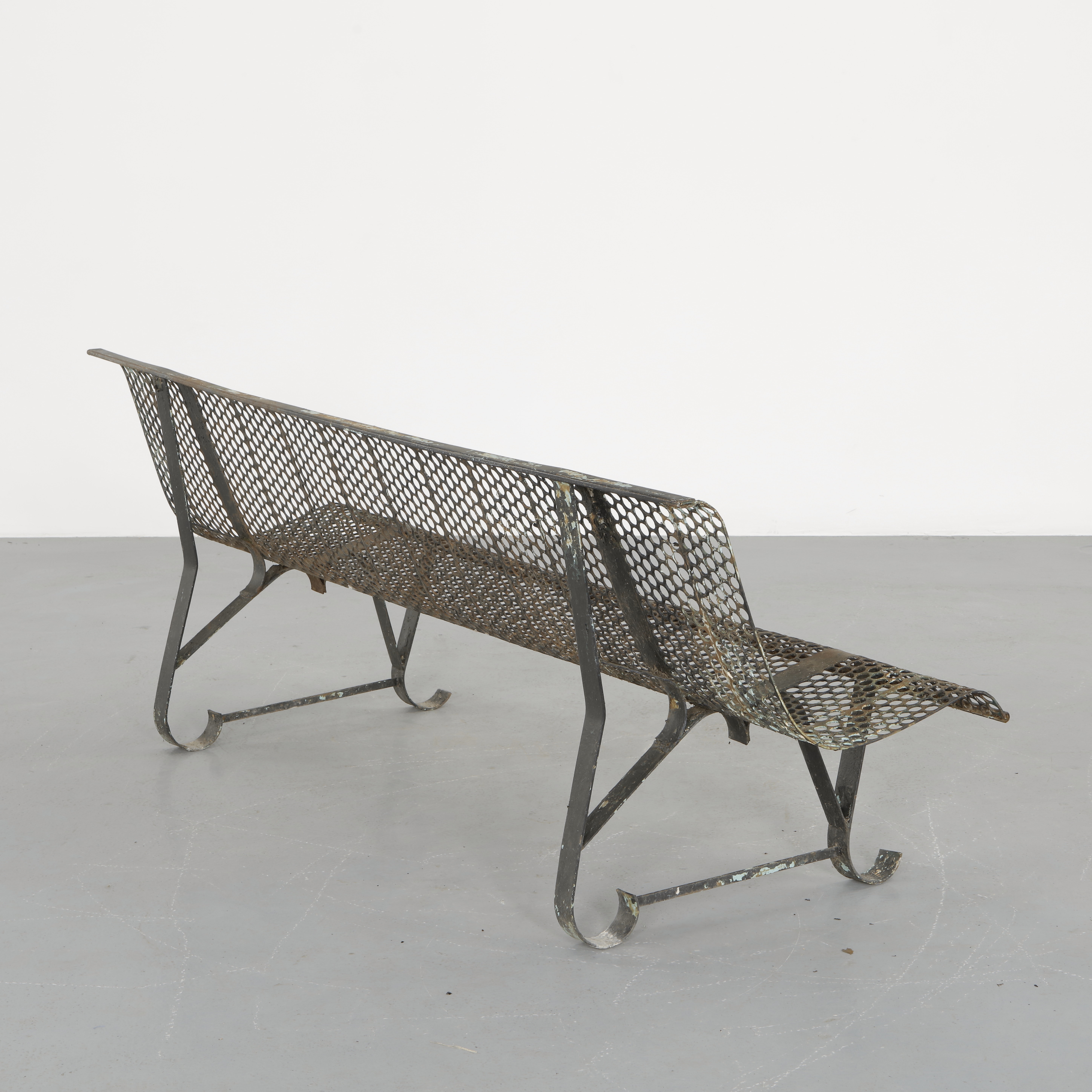 René Malaval | Perforated Metal Bench (1950s) | MutualArt