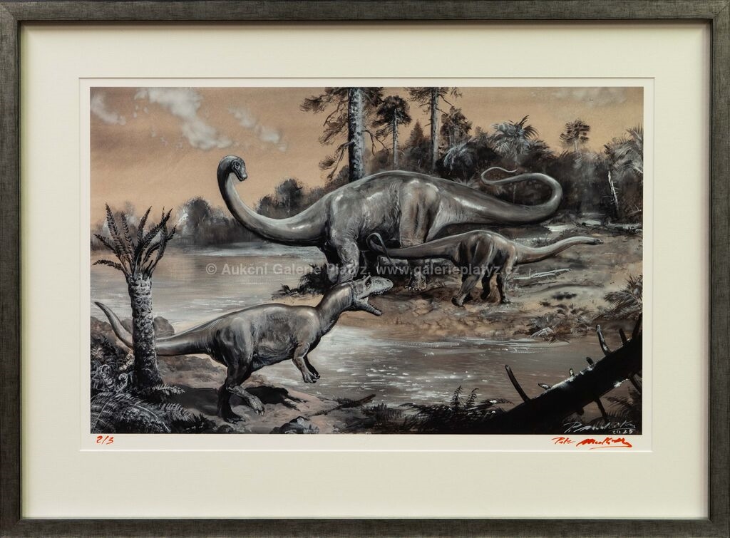 Petr Modlitba | Allosaurus a Diplodocus | MutualArt