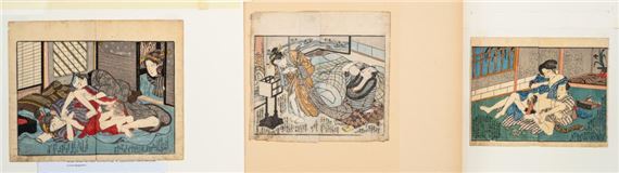 Utagawa Kunisada | Six shunga book pages (19) | MutualArt