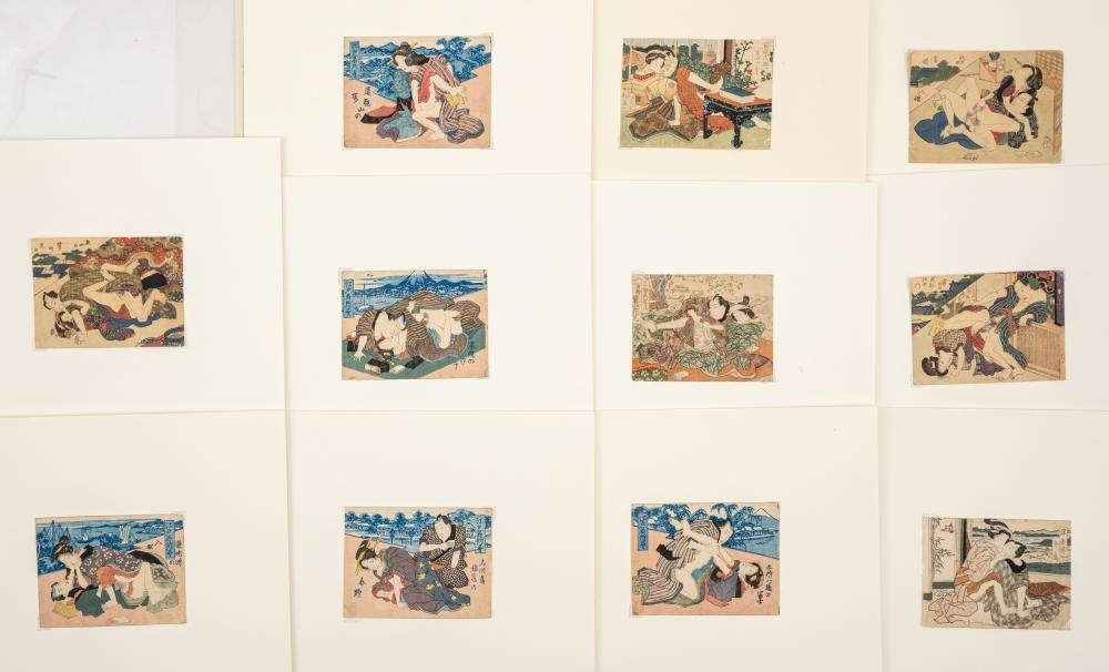Keisai Eisen | Collection of 50 Shunga prints, including Egoyomi (1790 ...