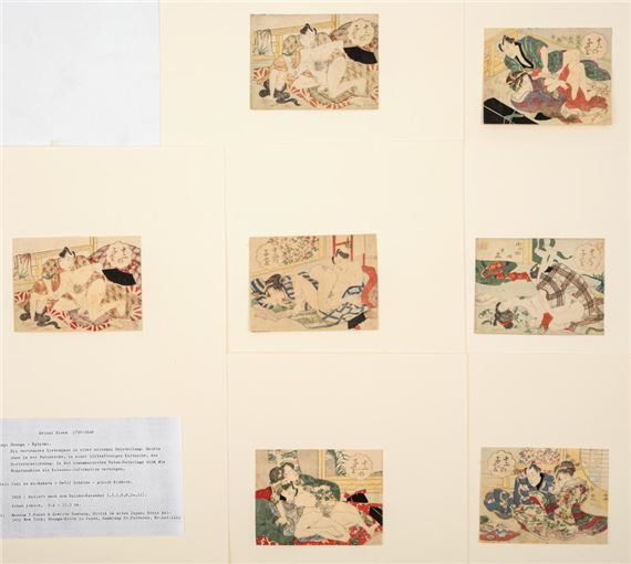 Keisai Eisen | Collection of 39 Egoyomi Shunga prints (1790 - 1848 ...