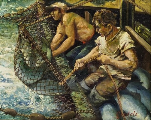 Harvey Goodale | Oil Painting of Commercial Salmon Fishing | MutualArt