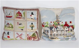 Broderie Crewel Vintage Erica Wilson - Hibou Dans Les Bouleaux Au Coucher Du Soleil, Non Encadrée