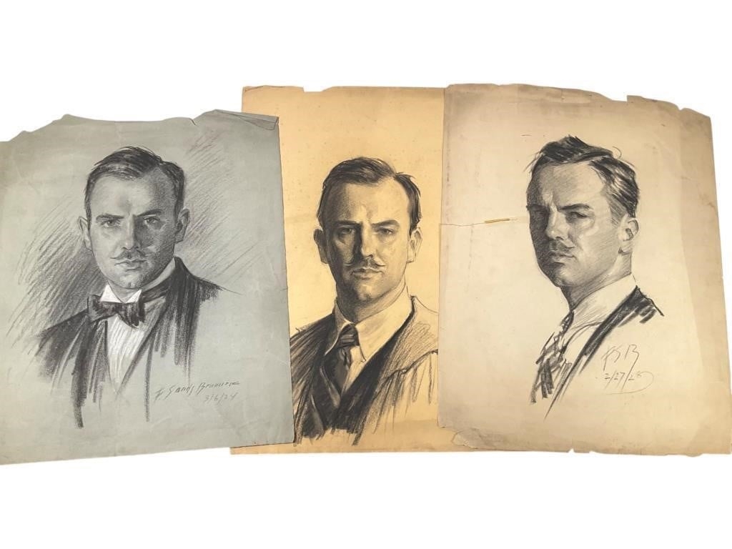 Frederick Sands Brunner | Three Portrait Sketches by F. Sands Brunner ...