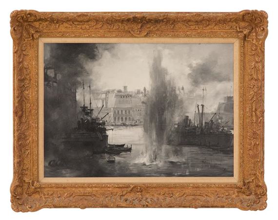 The Grand Harbor at Valletta - Montague Dawson