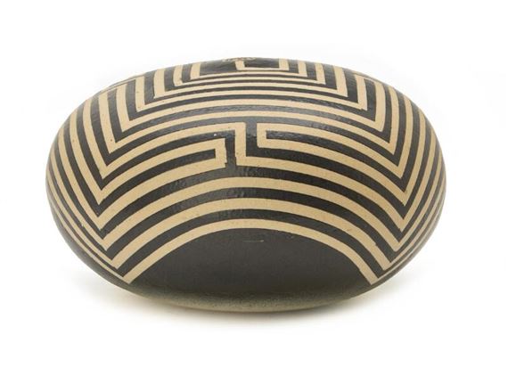 Ida Holm Mortensen | A sculptural object of stoneware, decorated with ...