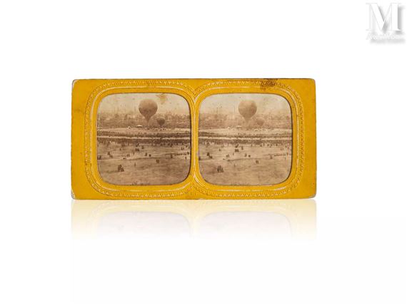 La Seconde ascension du Ballon de Nadar dit “le Géant” le 18 octobre 1863, sur le Champ de Mars, à Paris - Pierre Lambert