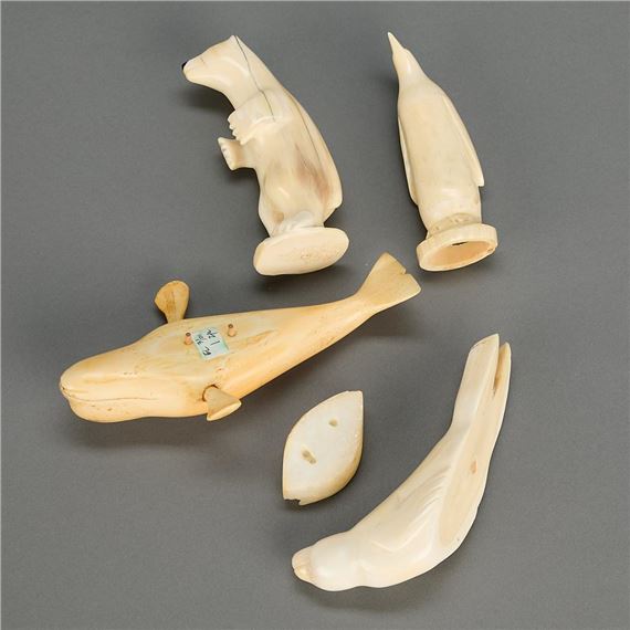 George Pitsiulak | 4 Inuit Polar Animal Figurine Carvings (2004 ...