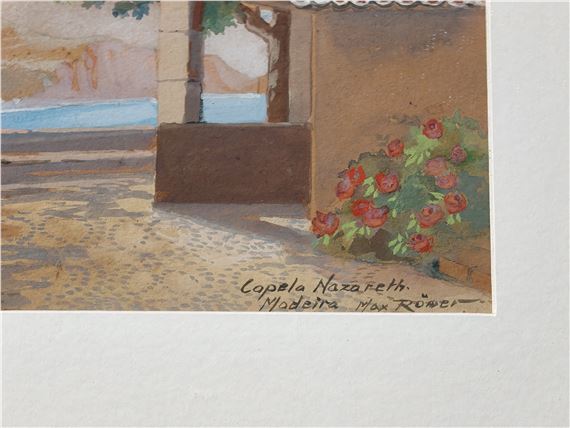 Max Römer | Aguarela de Max Römer com capela da Nazaré | MutualArt