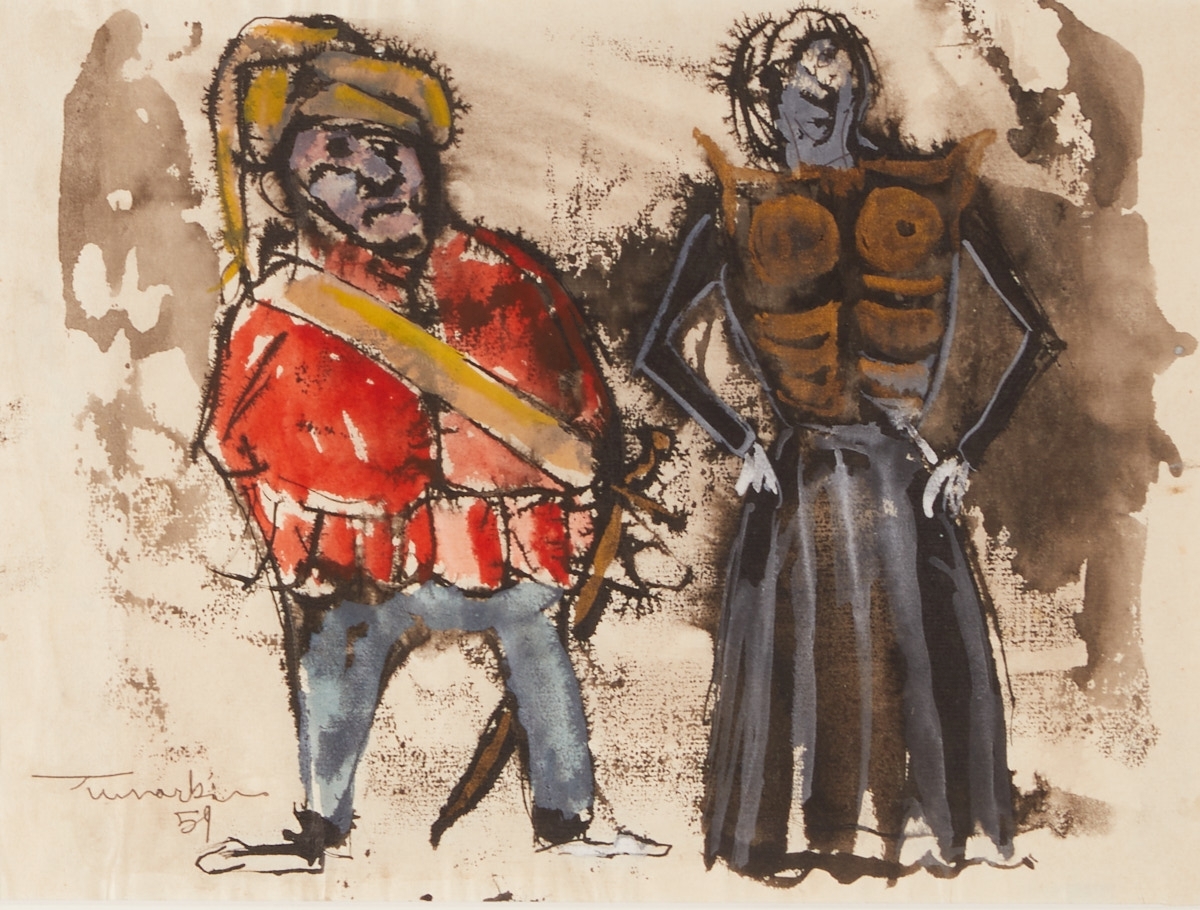 Igael Tumarkin | Kostümskizze zwei Figuren | MutualArt