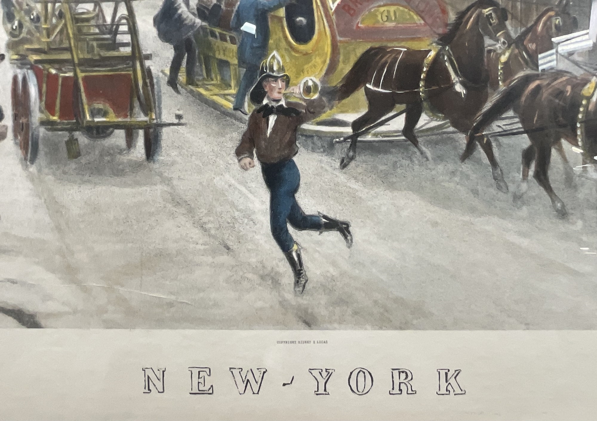 H. Sebron | Large engraving of New York and Edwardian era Broadway ...