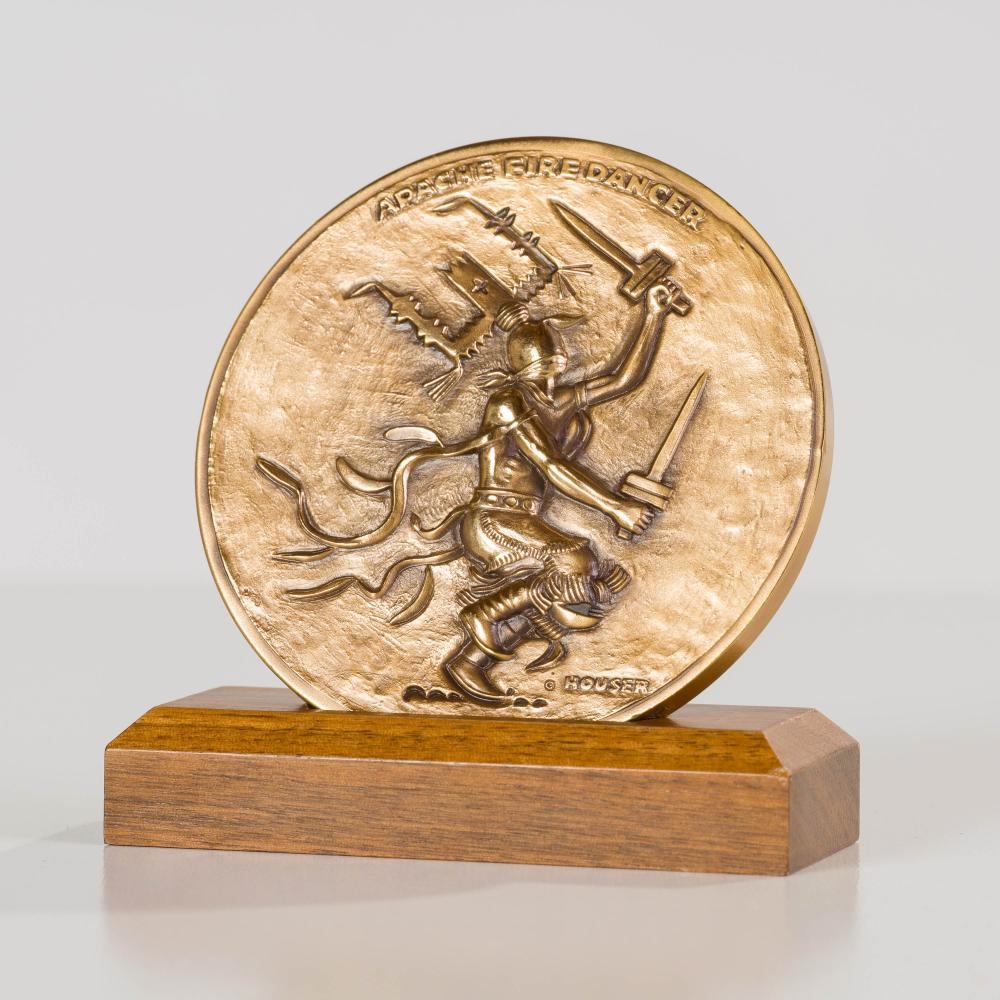 Allan Houser | Apache Buffalo Hunt / Apache Fire Dancer Medallion (2003 ...