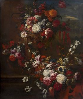 Vase de fleurs sur un entablement - Gaspar Peeter de Verbruggen the Younger