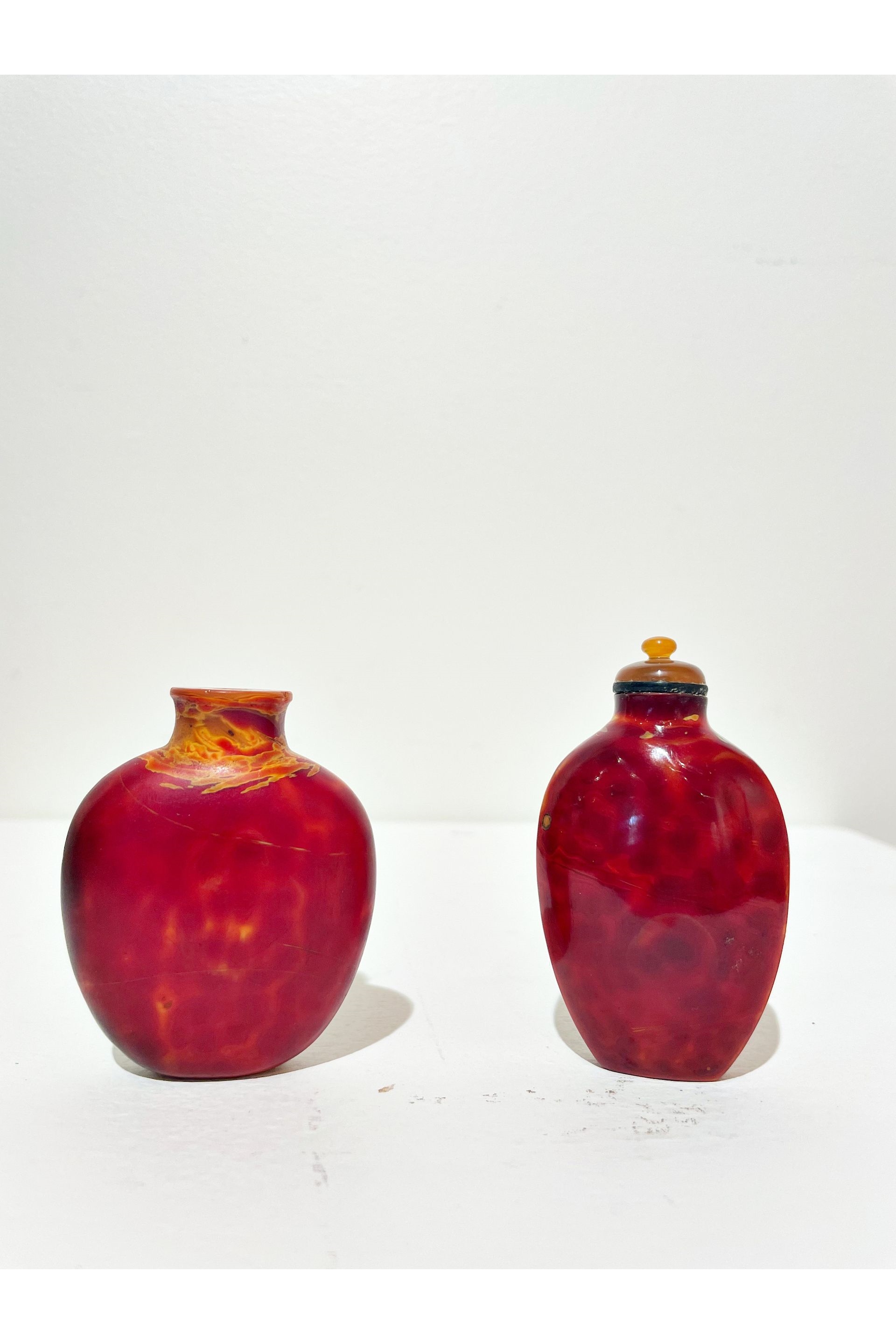 Chinese School | TWO REALGAR GLASS SNUFF BOTTLES | MutualArt