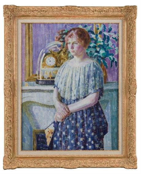 Louis Ritman | Woman in front of a fireplace (Circa 1914) | MutualArt