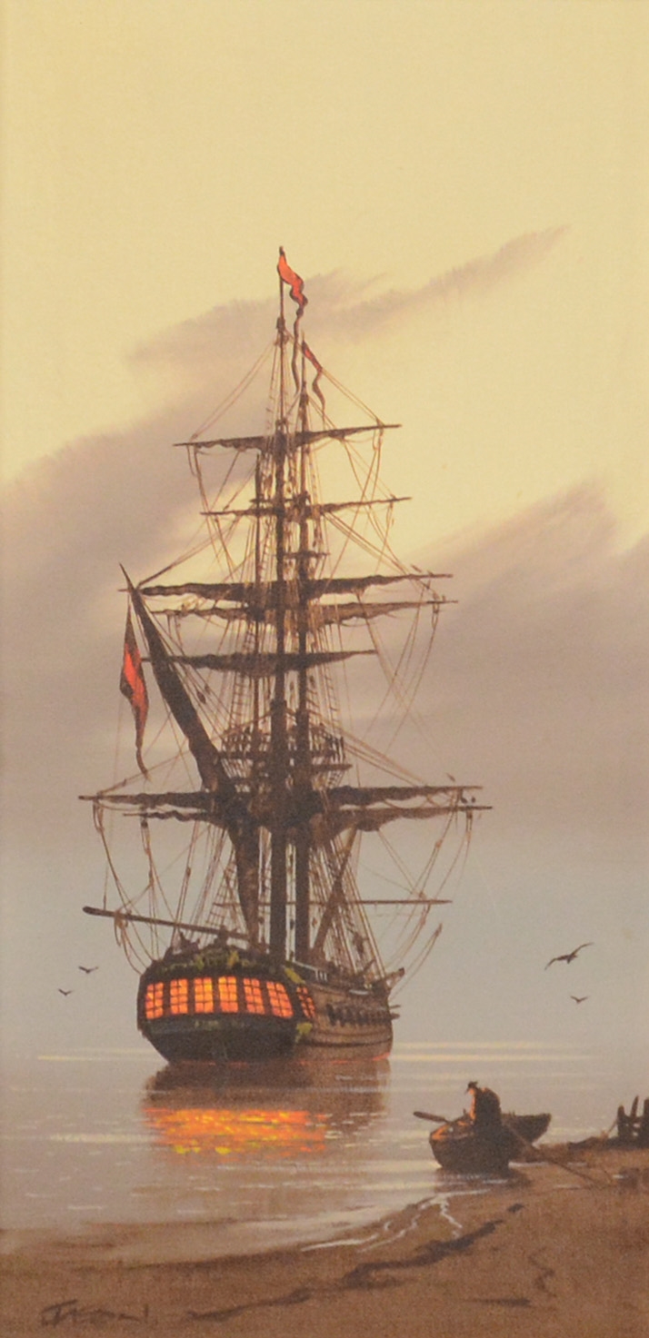Les Spence Jason Ship Off The Beach MutualArt
