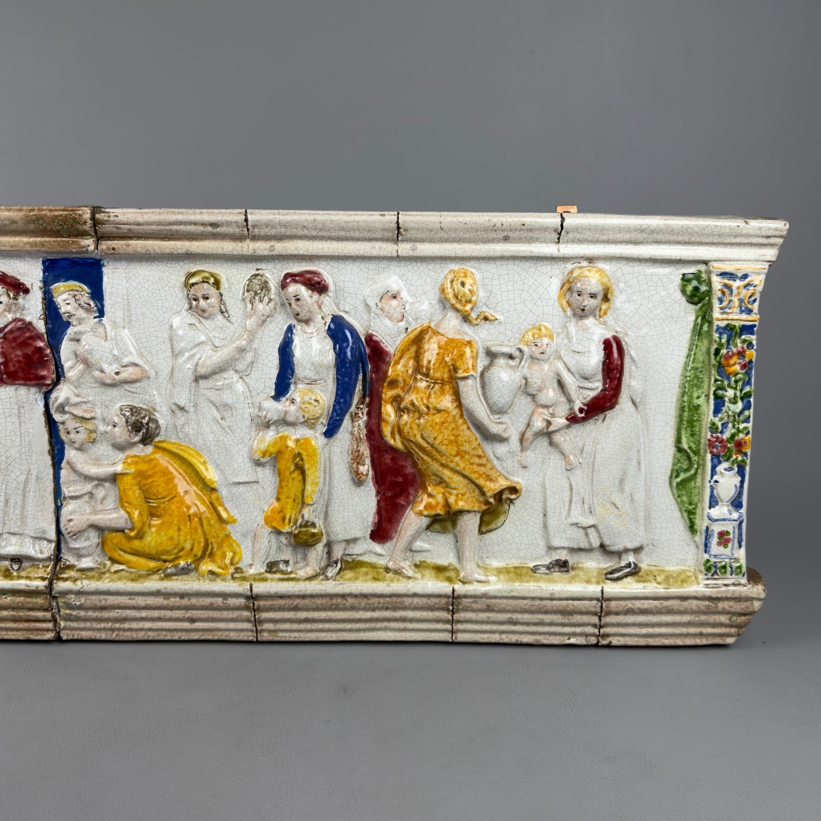 Della Robbia Pottery | Antique Majolica Large Relief Sculpture Figures ...