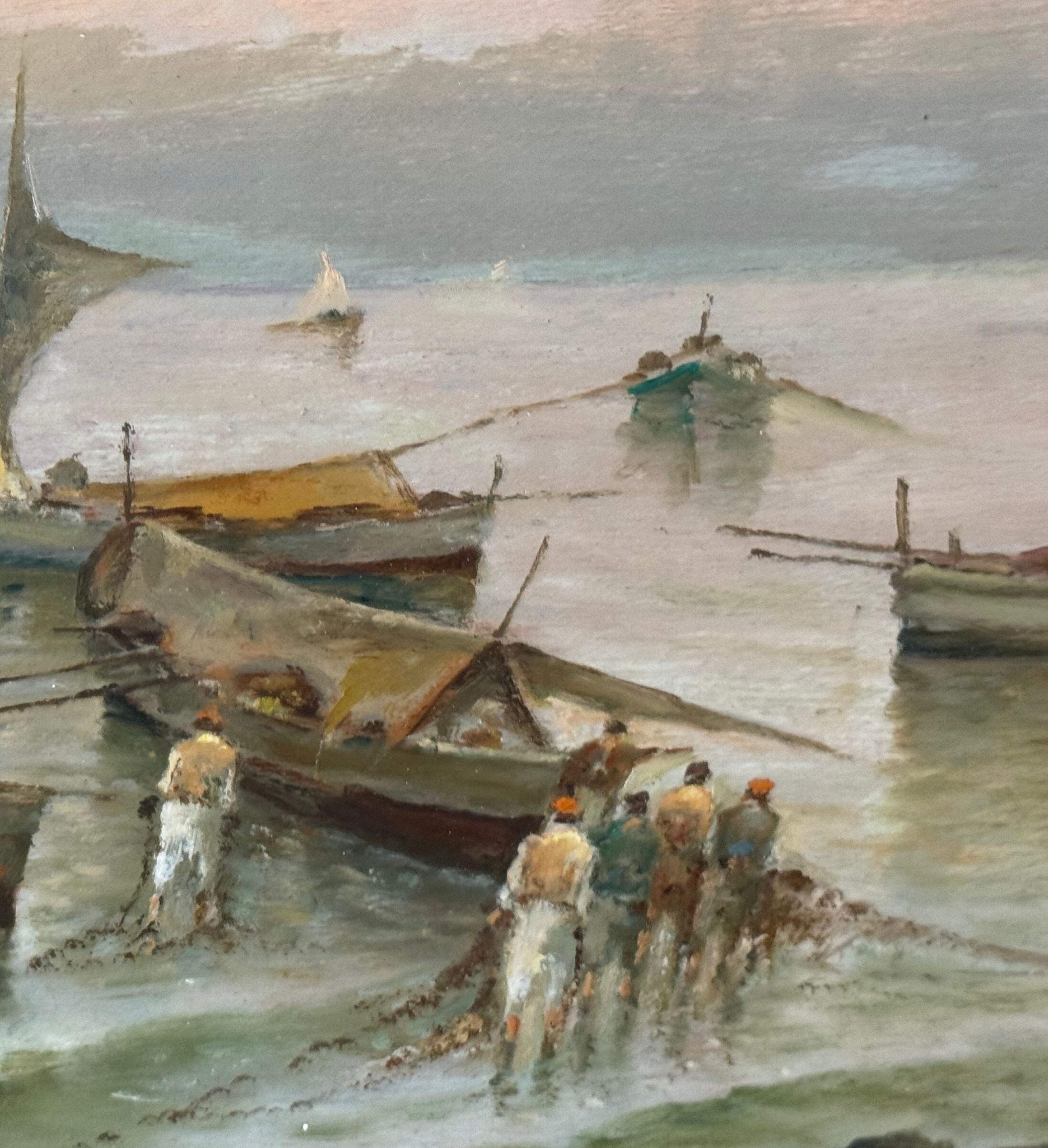 Radames Scoppa | View of the Neapolitan seashore with boats and ...