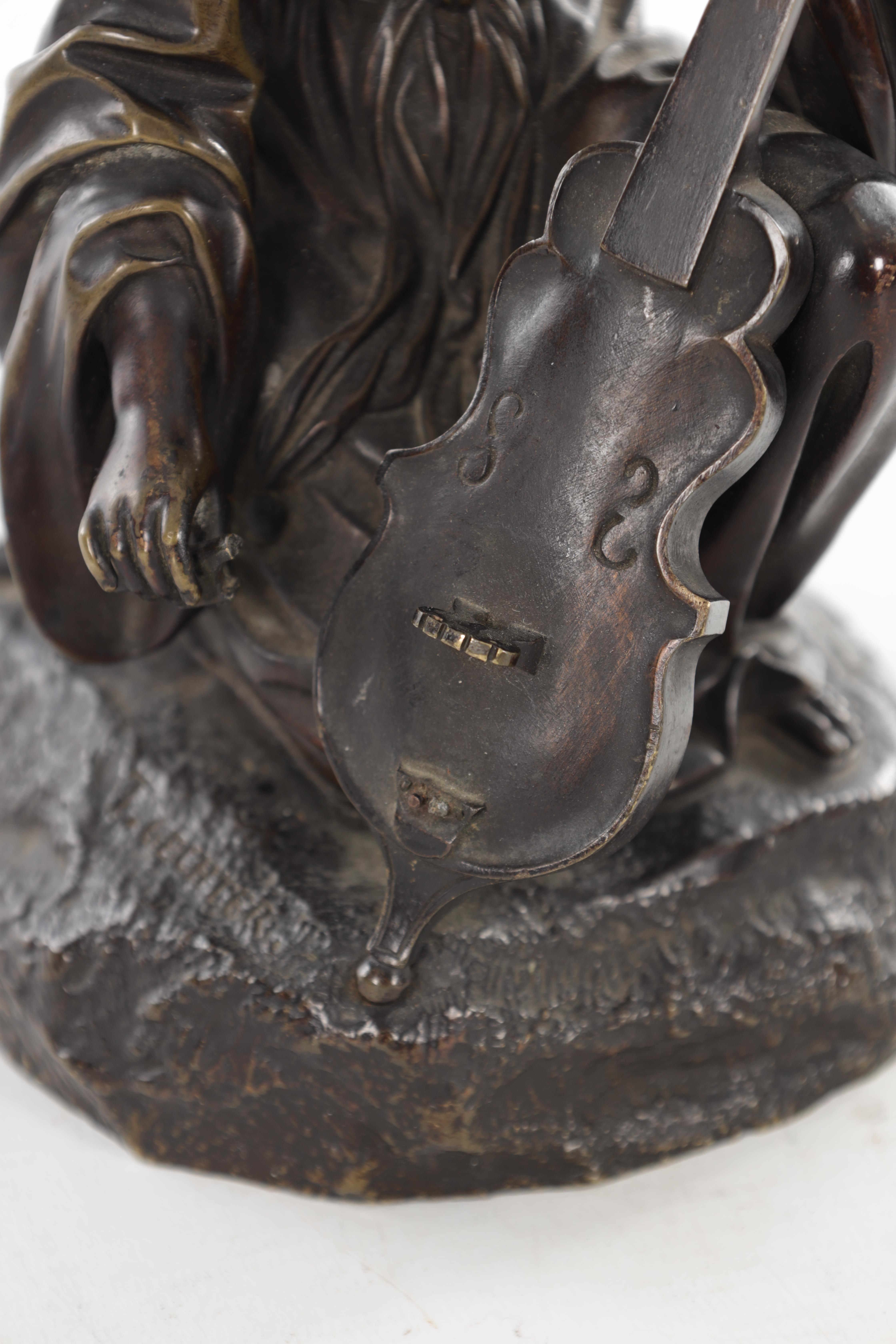 Théodore Gechter | A French Bronze Figure of a Female Musician | MutualArt