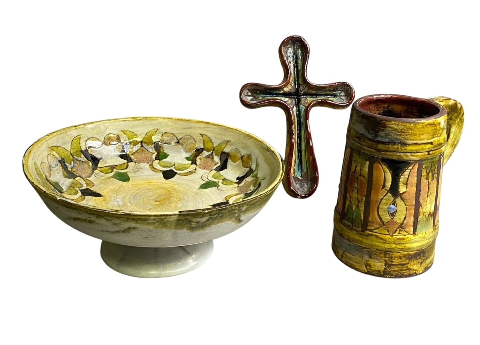 Francois Kohler | Ensemble de 3 céramiques émaillées polychromes ...