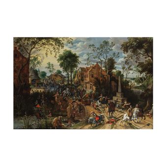 Combat de cavaliers dans un village flamand - Sebastian Vrancx