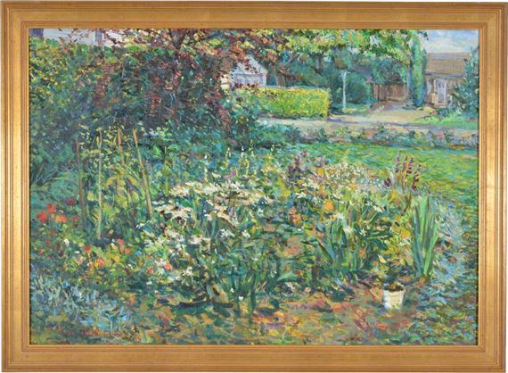 Max Moran | Colorful impressionist garden landscape (1986) | MutualArt