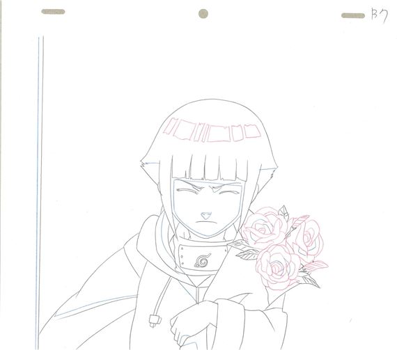 Original animation drawing of Hinata by Masashi Kishimoto