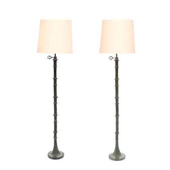 Pair of "Aux anneaux" floor lamps