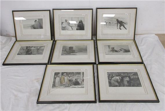 eight F&G prints from 'Les Paraboles' series - Eugene Burnand
