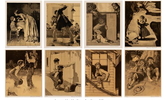 Tom Sawyer (complete portfolio, eight works - Norman Rockwell