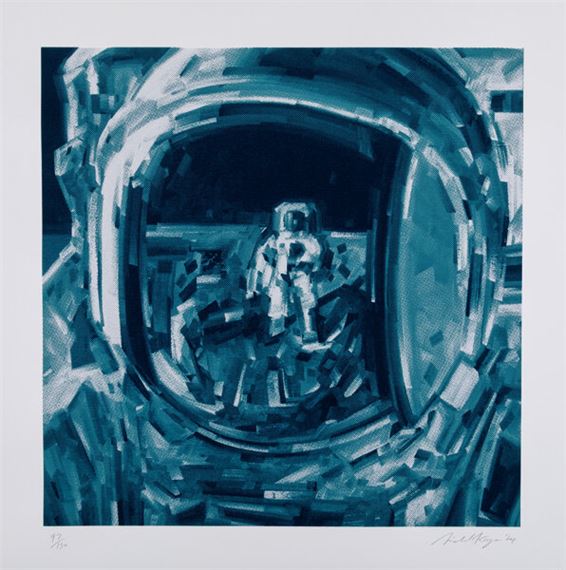 Michael Kagan | CERNAN (Black/ White/ Blue) (2020) | MutualArt