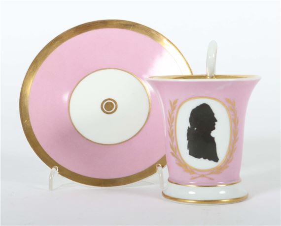 Tasse und Untertasse mit Goethe-Schattenriss und Untertasse - Johann Wolfgang von Goethe