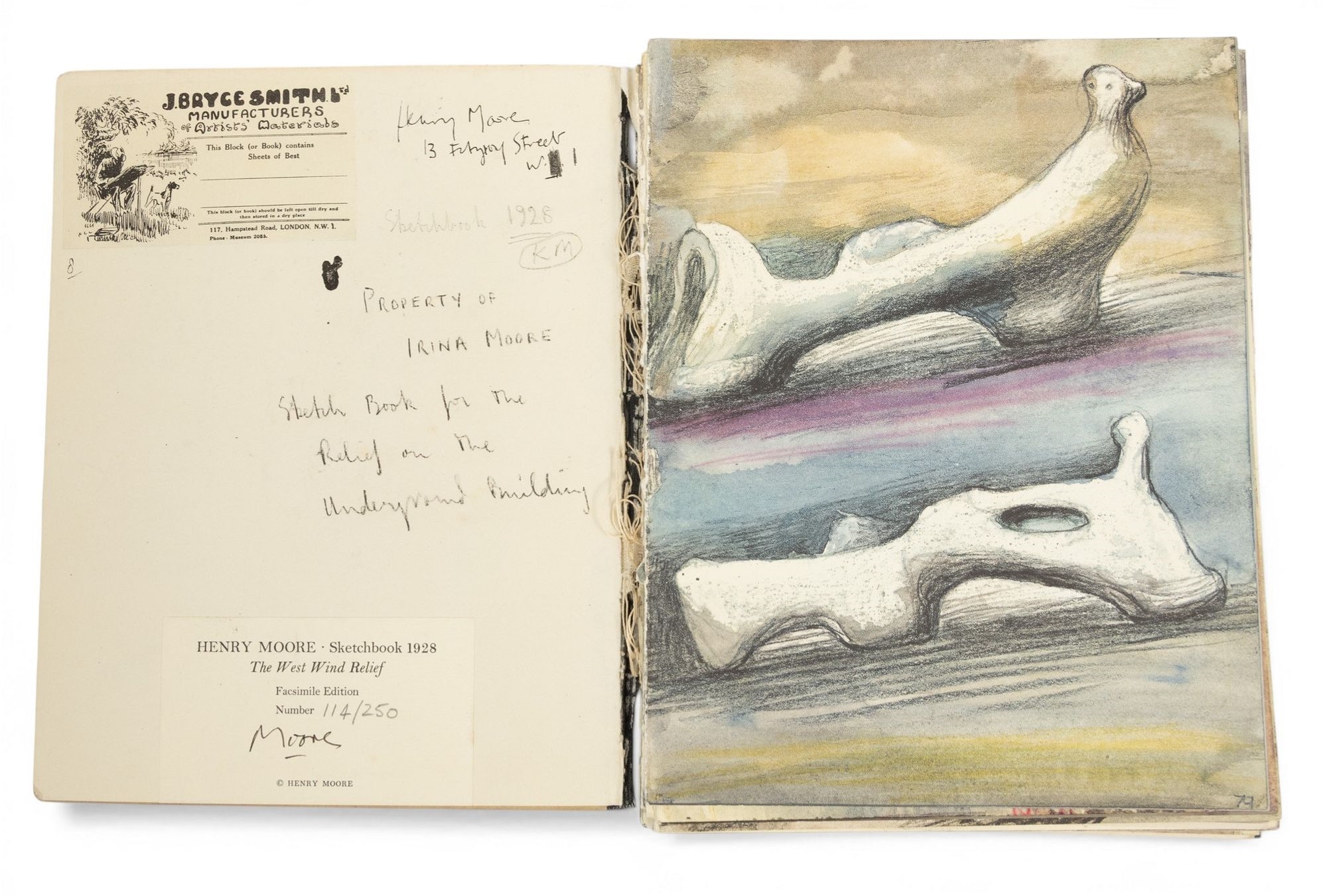 Henry Moore | Collotypes on Paper with Book 'Sketchbook 1928: the West ...