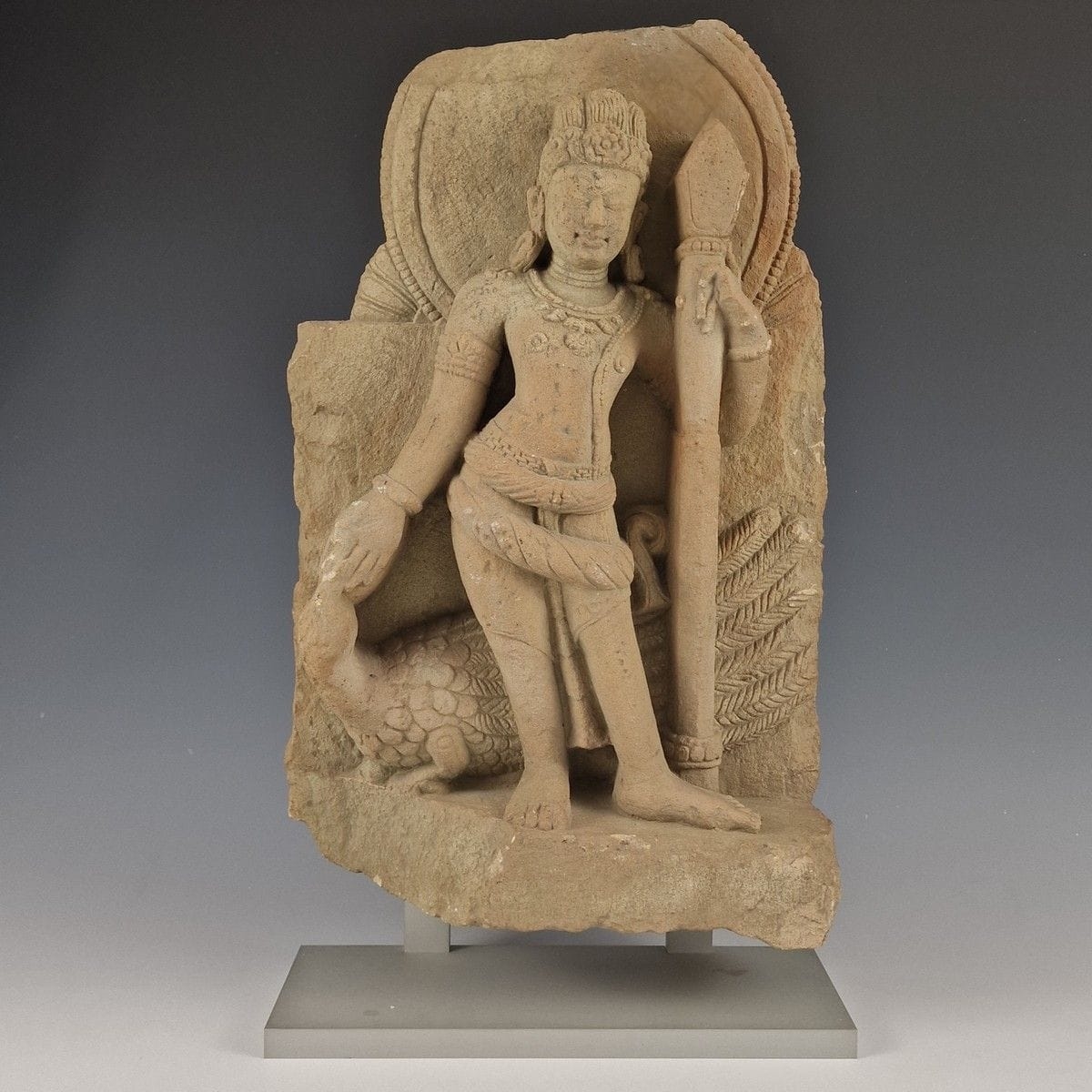 Indian School, 10th Century | Fragment of a high relief in pink ...