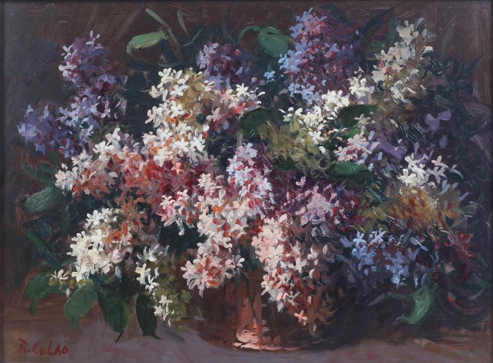 Rudolph Colao | STILL LIFE WITH LILACS IN A COPPER POT | MutualArt