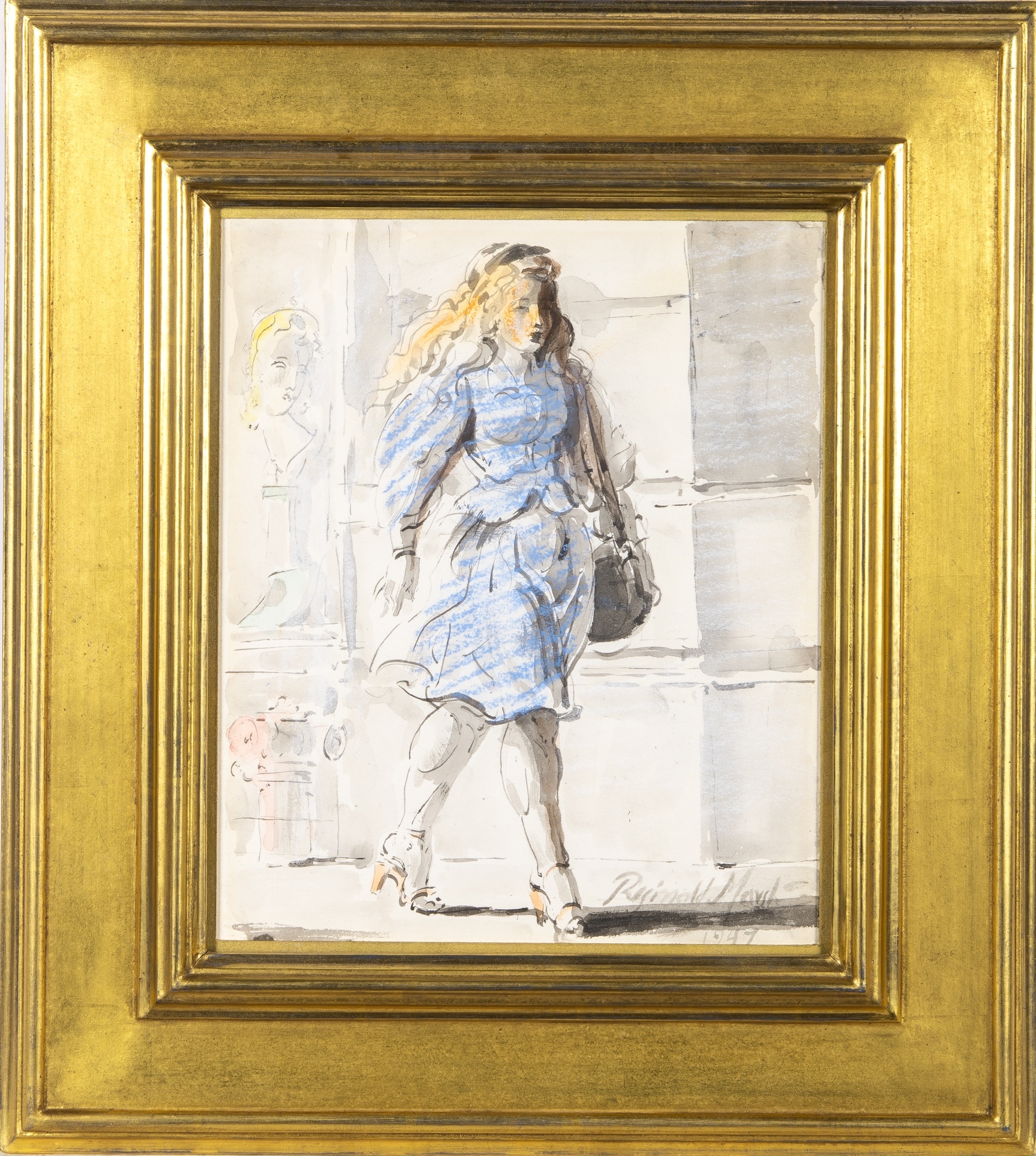 Reginald Marsh | Blue Dress (1947) | MutualArt