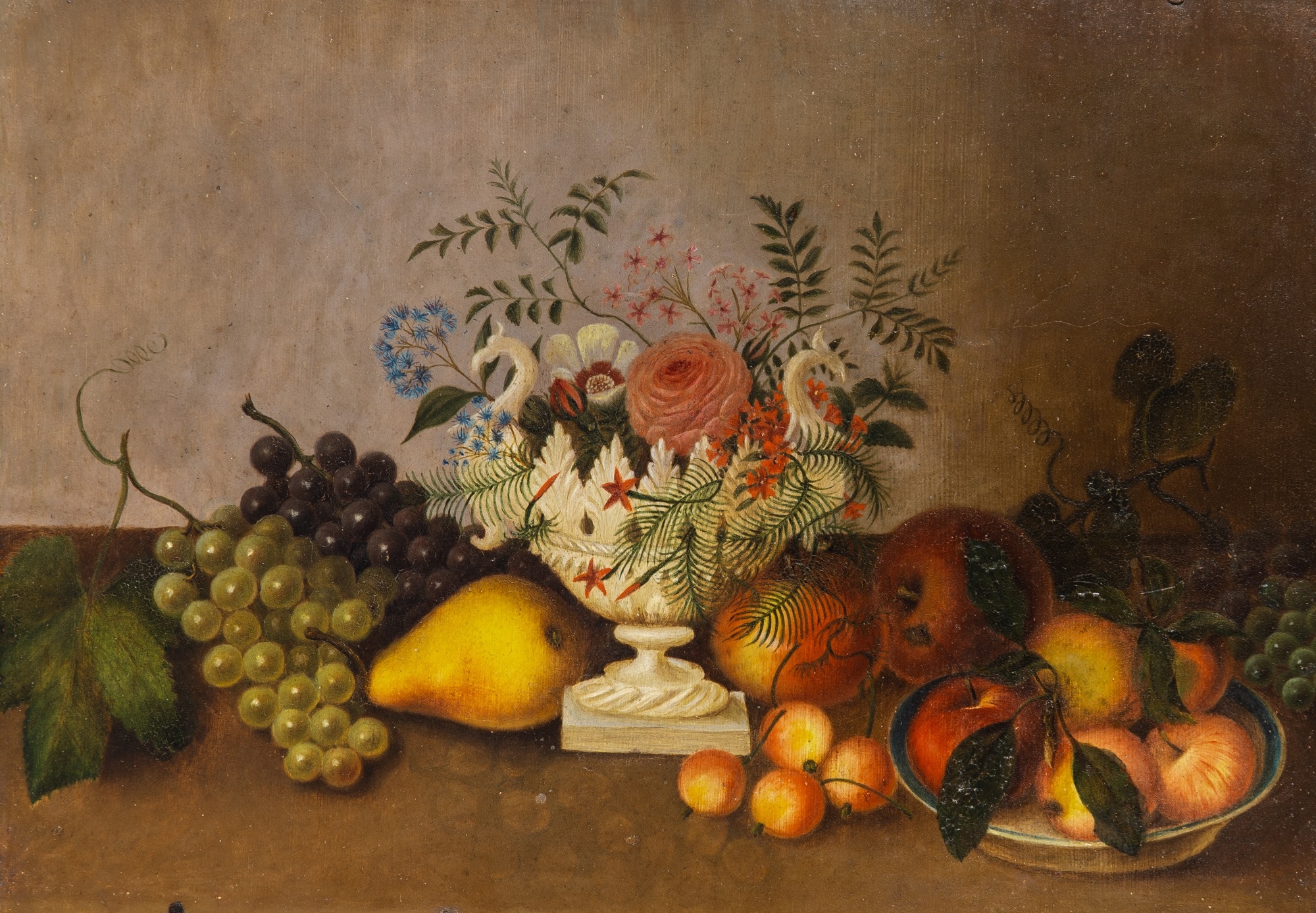 Rubens Peale | Still Life with Flowers in a White Compote and Fruit (ca ...